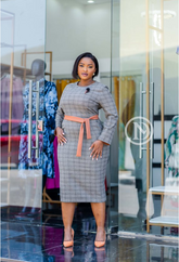 Elegant checked office dress